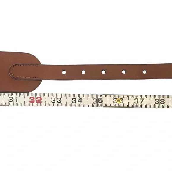 Wide Leather Belt in Cognac Brown Structural 90s Size L - Picture 14 of 17